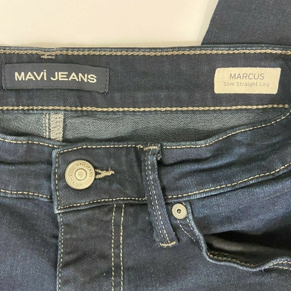 Mavi Men's Jeans Marcus Slim Straight Leg Size 28 x 28 Denim Dark Wash NWOT - Picture 5 of 5